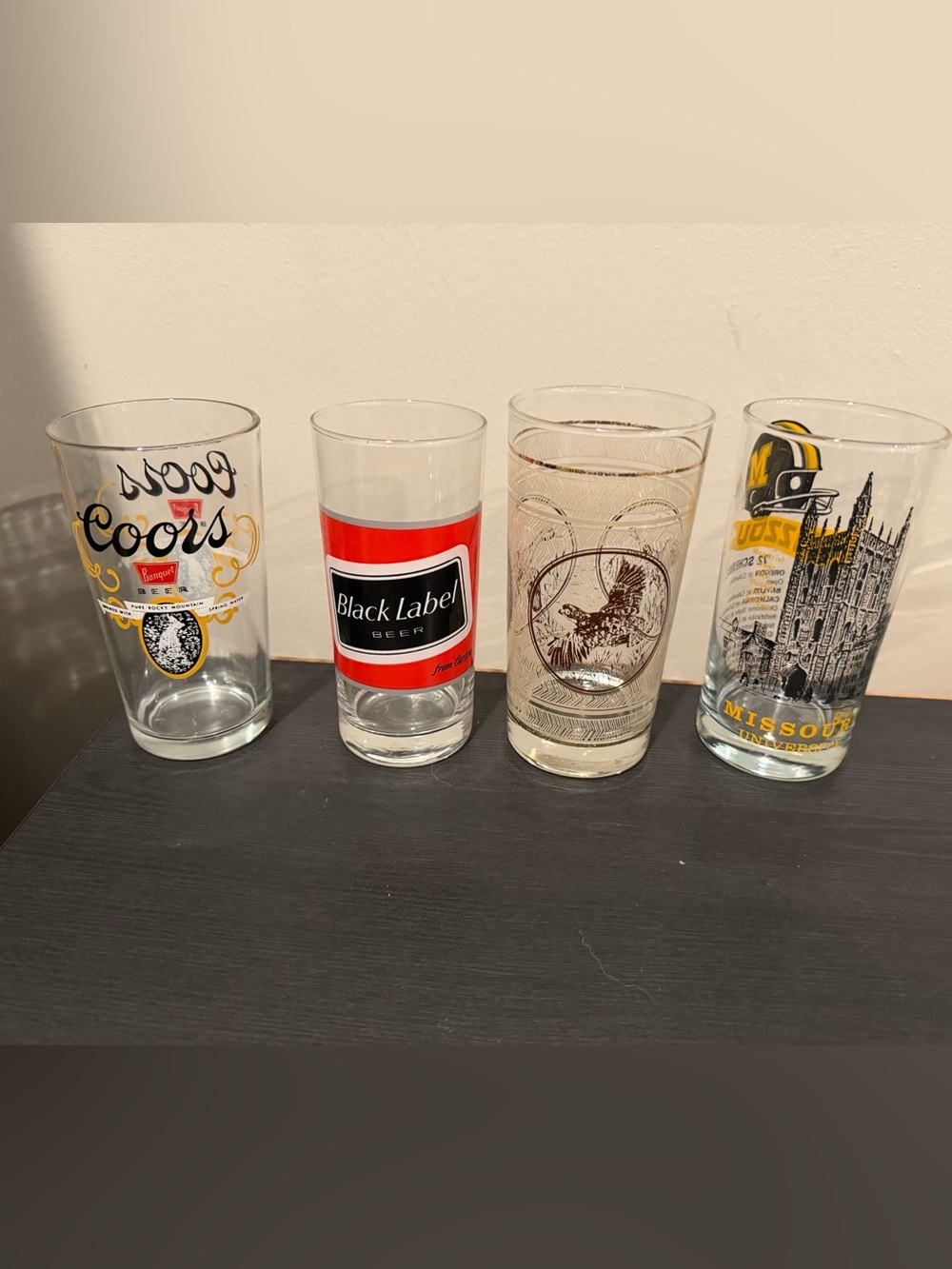 Black Label Red and Black Beer Glass